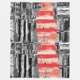 Polar Manta de borrega – Diseño abstracto de pulso rojo