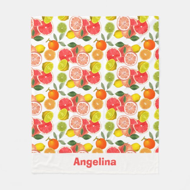 Polar Manta de borrega personalizada con hojas de limón  (Anverso)