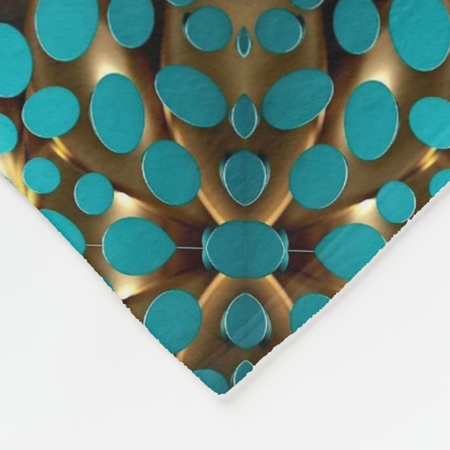 Polar Manta De Burbujas Teal Y Dorado (Esquina)