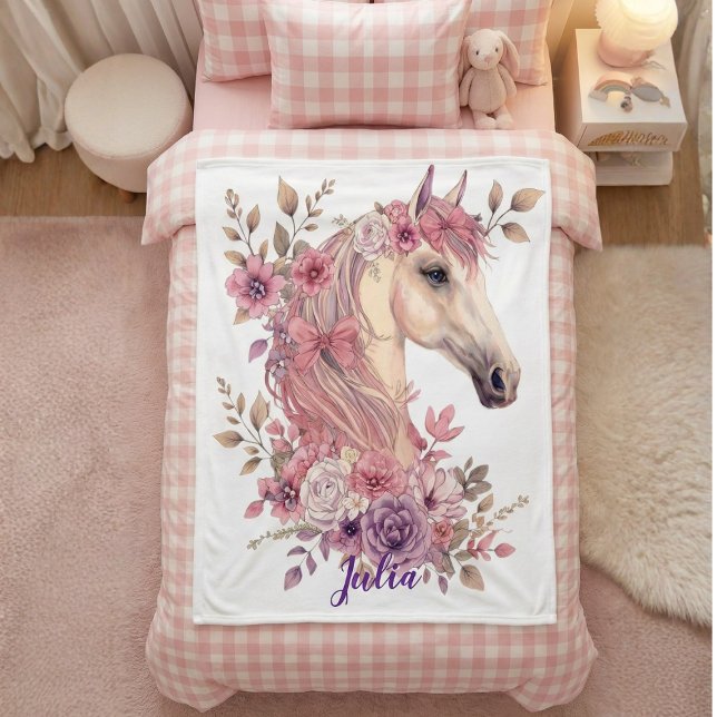 Polar Manta de caballo personalizada linda para niñas (Subido por el creador)