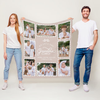 Polar Manta de Colage de Fotos Personalizada para Abuela