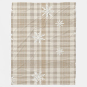 Polar Manta de copo de nieve a cuadros acogedora – beige