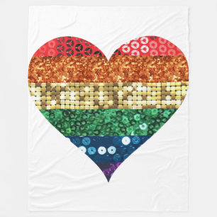 Polar manta de corazón lgbt rainbow