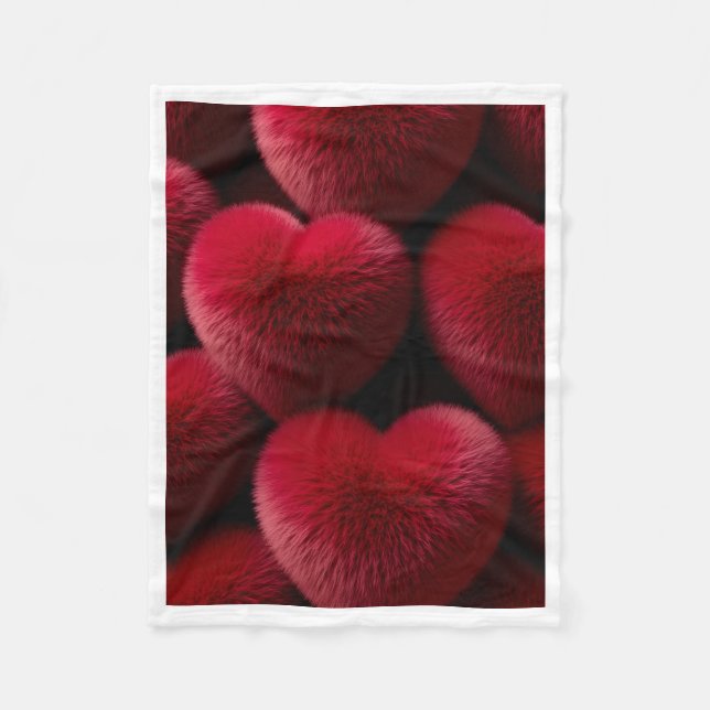 Polar Manta de corazones de terciopelo rojo ADOM (Anverso)