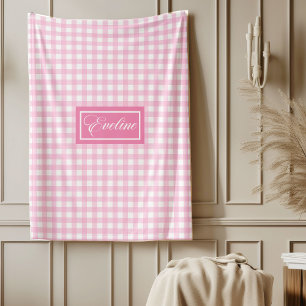 Polar Manta de cuadros rosa personalizada Chic Acogedor 