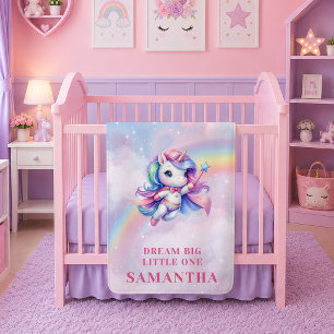Polar Manta de cumpleaños de unicornio arcoíris colorida