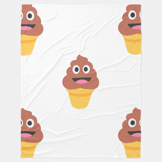 Polar manta de emoji de caca de helado (Anverso)