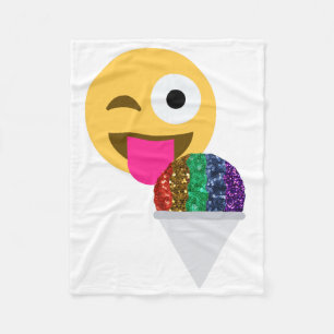 Polar manta de emoji de guiño purpurina