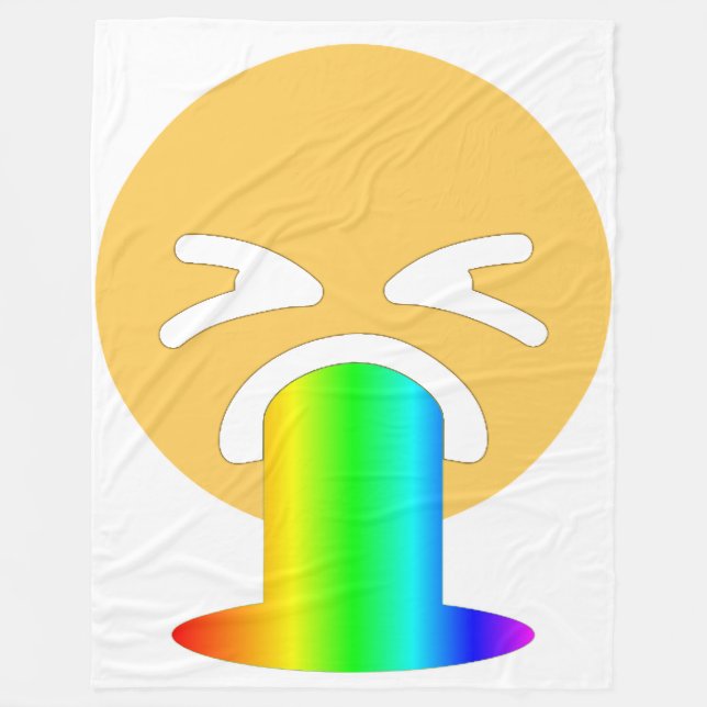 Polar manta de emoji de puke de arco iris (Anverso)