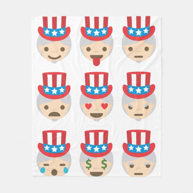 Polar manta de emoji de tío sam (Anverso)
