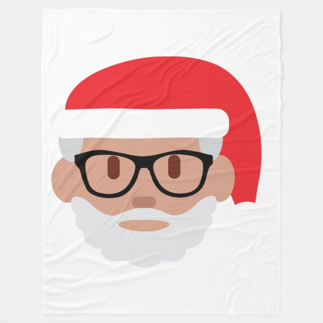 Polar manta de emoji hipster Santa Claus (Anverso)