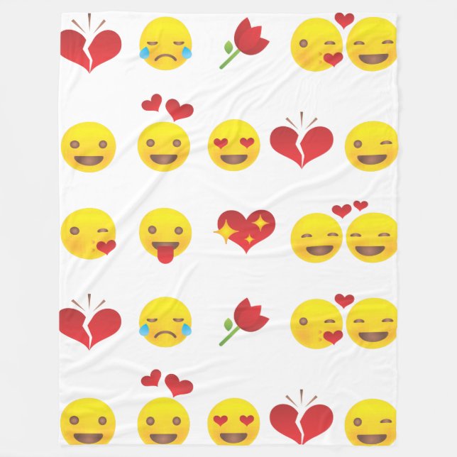 Polar manta de Emojis de San Valentín (Anverso)
