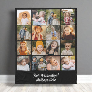 Polar Manta de familia moderna personalizada con 16 foto