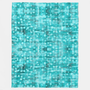Polar Manta de felpa abstracta con puntos azul turquesa