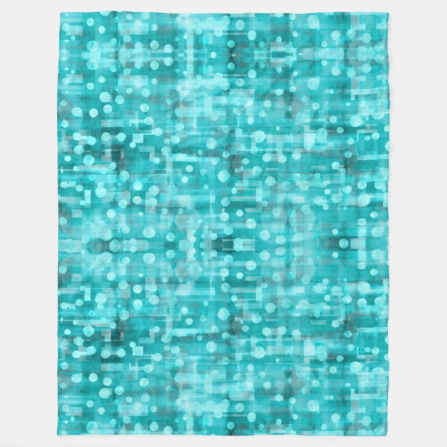 Polar Manta de felpa abstracta con puntos azul turquesa  (Anverso)
