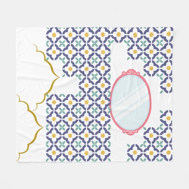 Polar Manta de felpa acogedora con patrón de azulejos is (Frente (Horizontal))