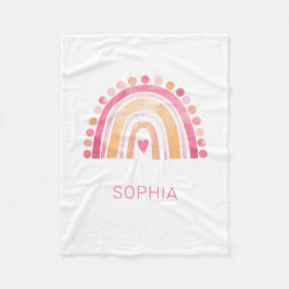 Polar Manta de felpa Arcoíris, boho acuarela rosa