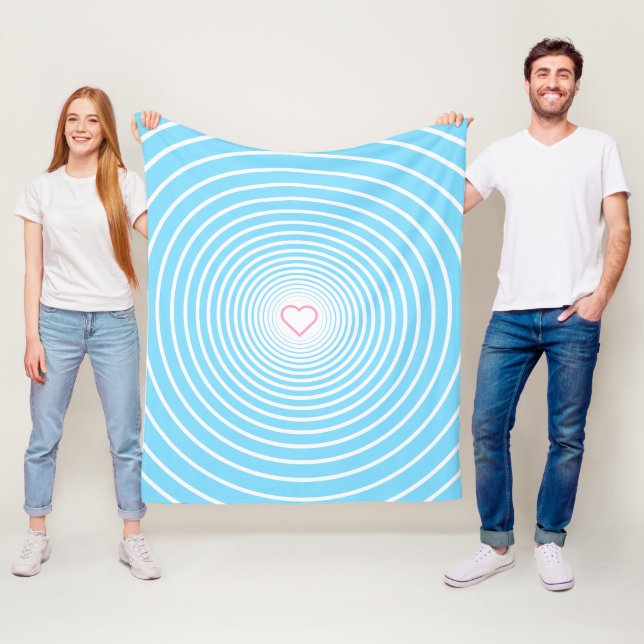 Polar Manta de felpa azul cielo con corazón (In situ)