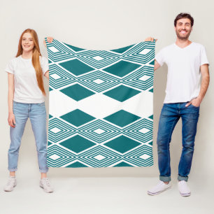 Polar Manta de felpa azul turquesa con rejilla de diaman