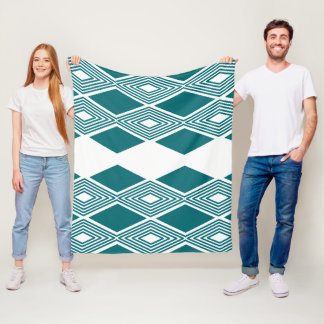 Polar Manta de felpa azul turquesa con rejilla de diaman