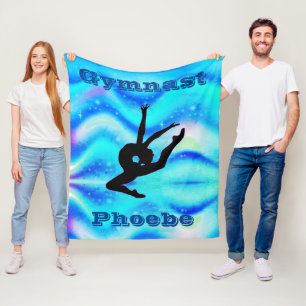 Polar Manta de felpa azul verde de gimnasia personalizad