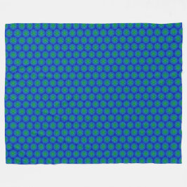 Polar Manta de felpa azul y verde de mosaico
