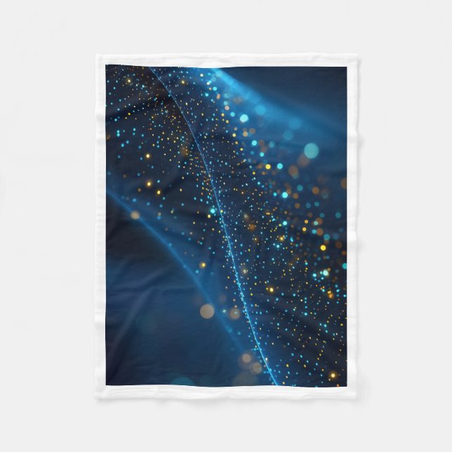 Polar Manta de felpa Blue Nebula y chispas doradas brill (Anverso)