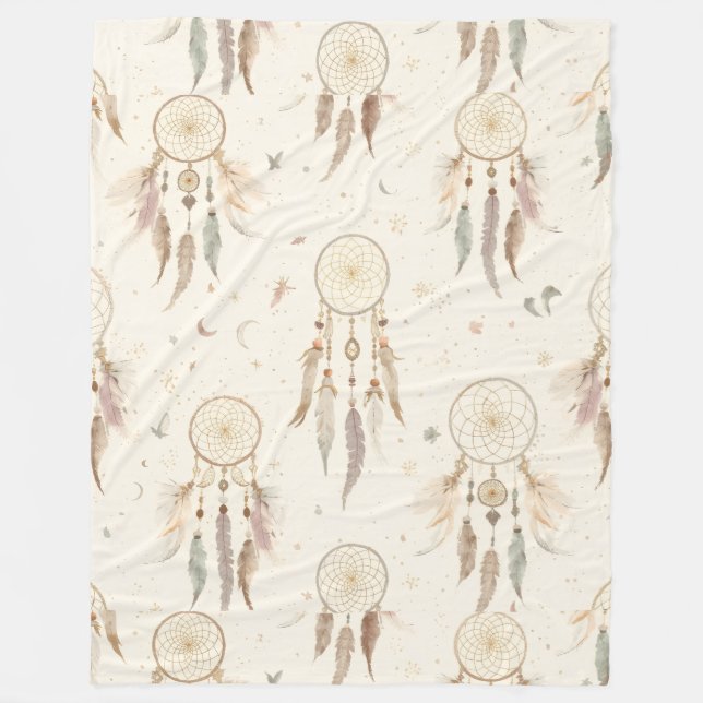 Polar Manta de felpa Boho Dreamcatcher | Etéreo (Anverso)