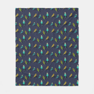 Polar Manta de felpa Budgie Frenzy (Azul marino)