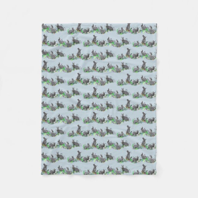 Polar Manta de felpa Bunny Meadow (Azul Claro) (Anverso)