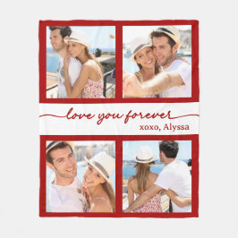 Polar Manta de felpa con 4 fotos Love You Forever