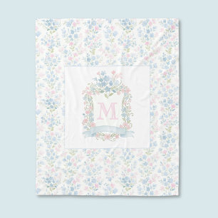Polar Manta de felpa con acuarela floral personalizada