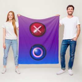 Polar Manta de felpa con botones de votación azules y ro