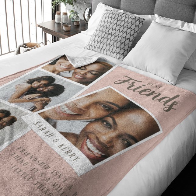 Polar Manta de felpa con collage de fotos de mejores ami (Subido por el creador)