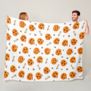 Polar Manta de felpa con emoticonos de calabaza lindos