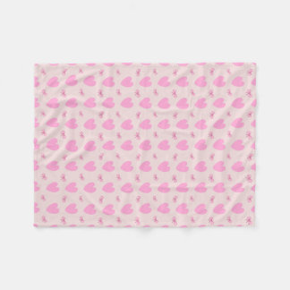 Polar Manta de felpa con estampado de corazones y lazos