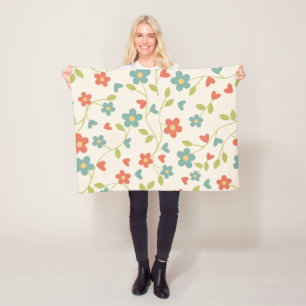 Polar Manta de felpa con estampado de flores