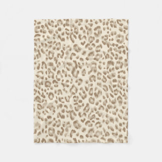 Polar Manta de felpa con estampado de leopardo beige