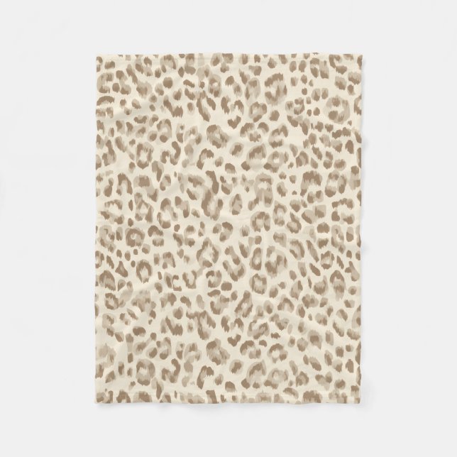 Polar Manta de felpa con estampado de leopardo beige (Anverso)