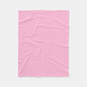 Polar Manta de felpa con estampado de lunares rosa y bla