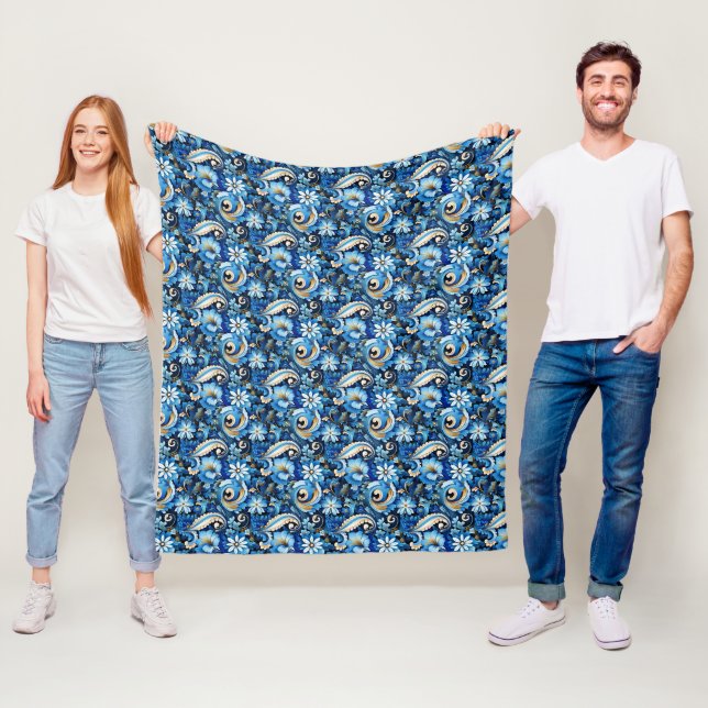 Polar Manta de felpa con estampado de paisley (In situ)