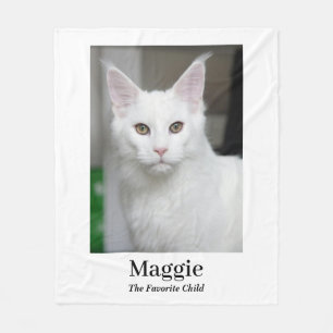 Polar Manta de felpa con foto de gato personalizada