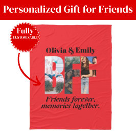 Polar Manta de felpa con foto de mejores amigas – Regalo
