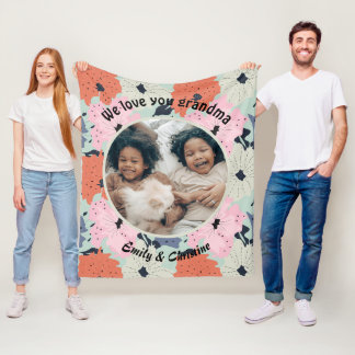 Polar Manta de felpa con foto personalizada abuela, te q