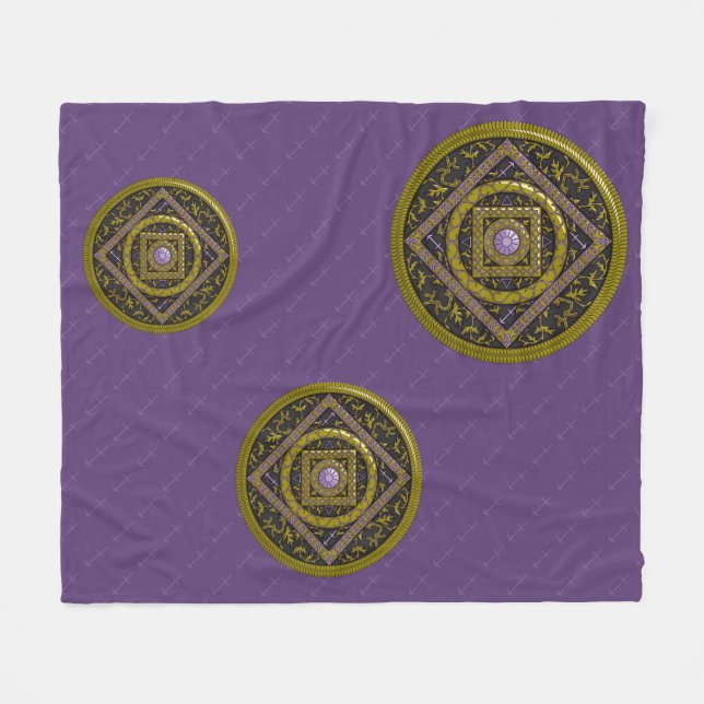 Polar Manta de felpa con mandala de Sagitario (Frente (Horizontal))