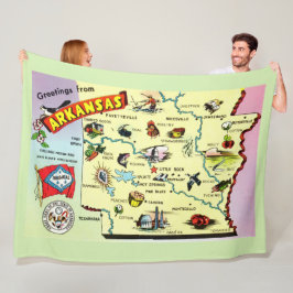 Polar Manta de felpa con mapa colorido de Arkansas