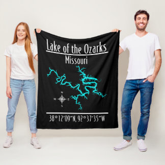 Polar Manta de felpa con mapa del lago de los Ozarks Mis