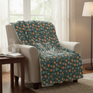 Polar Manta de felpa con monograma floral personalizado