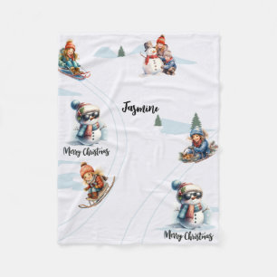 Polar Manta de felpa con nombre personalizado