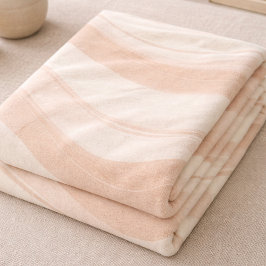 Polar Manta de felpa con ondas en marfil sonrosado